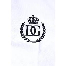 White Cotton Crown Collared Men Polo T-shirt