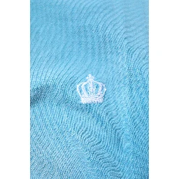 Blue Cotton Crown Collared Men Polo T-shirt