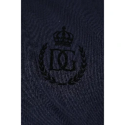 Dark Blue Cotton Crown Collared Polo T-shirt
