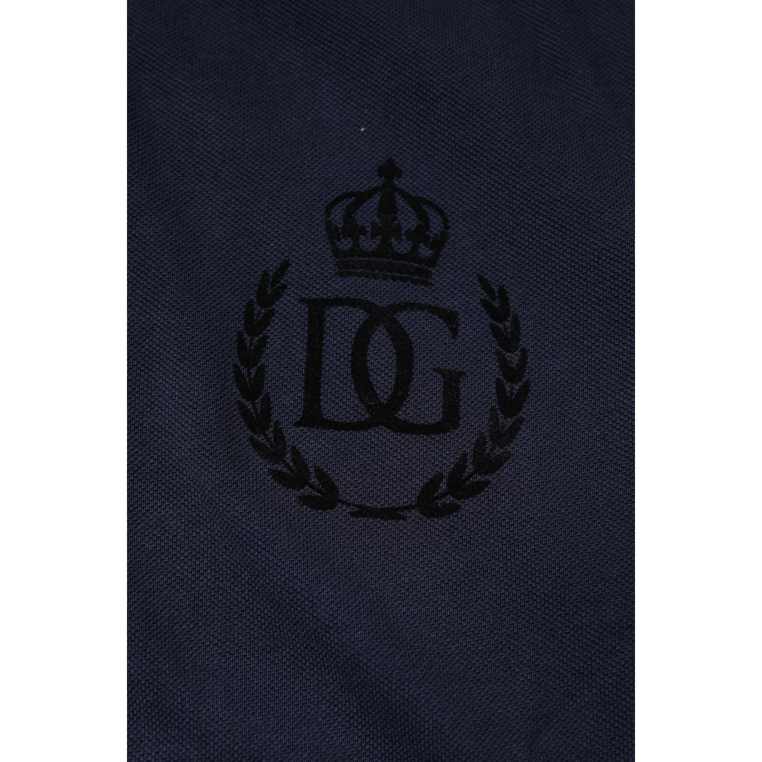 Dark Blue Cotton Crown Collared Polo T-shirt