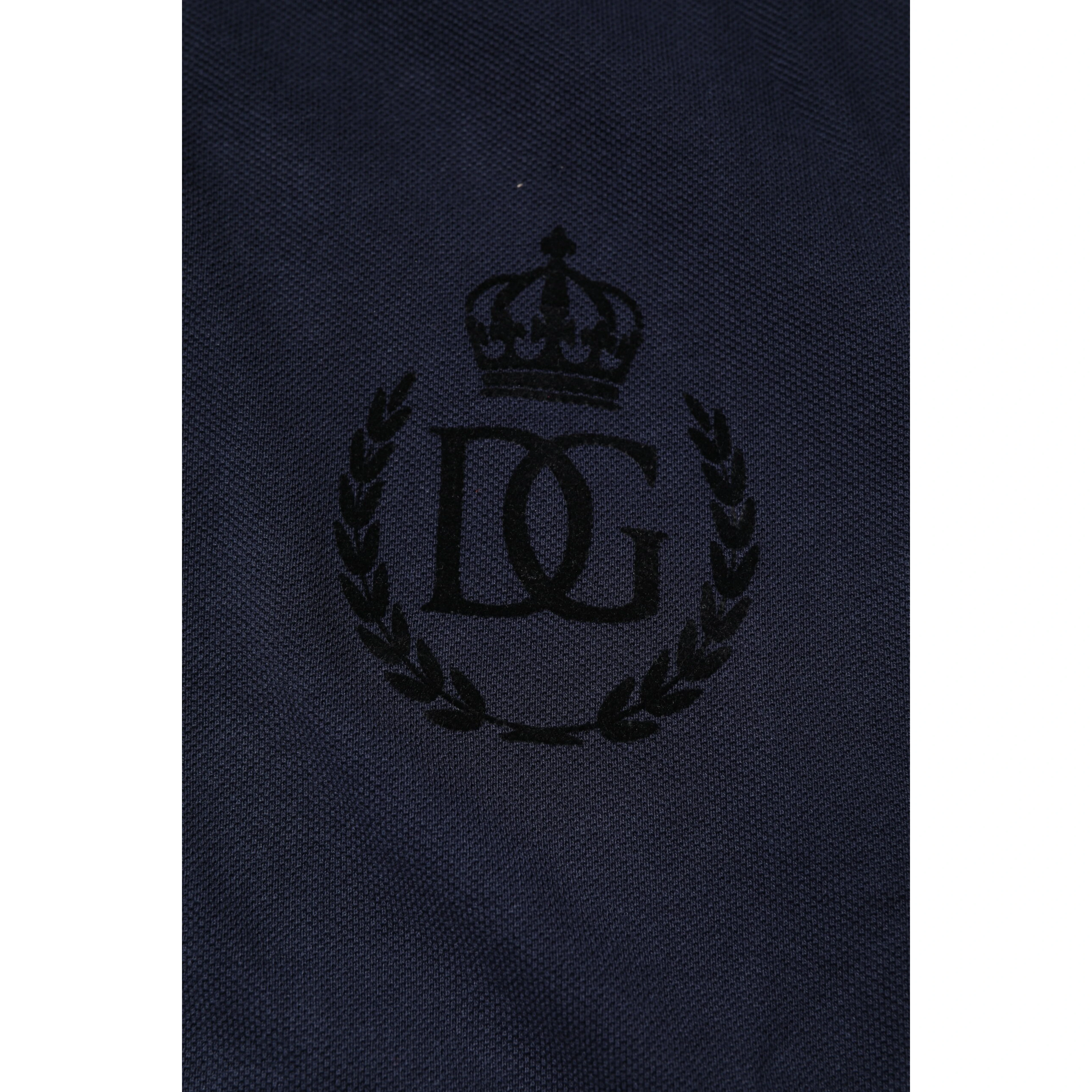 Dark Blue Cotton Crown Collared Polo T-shirt