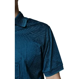 Blue Logo Cotton Men Polo Shirt T-shirt