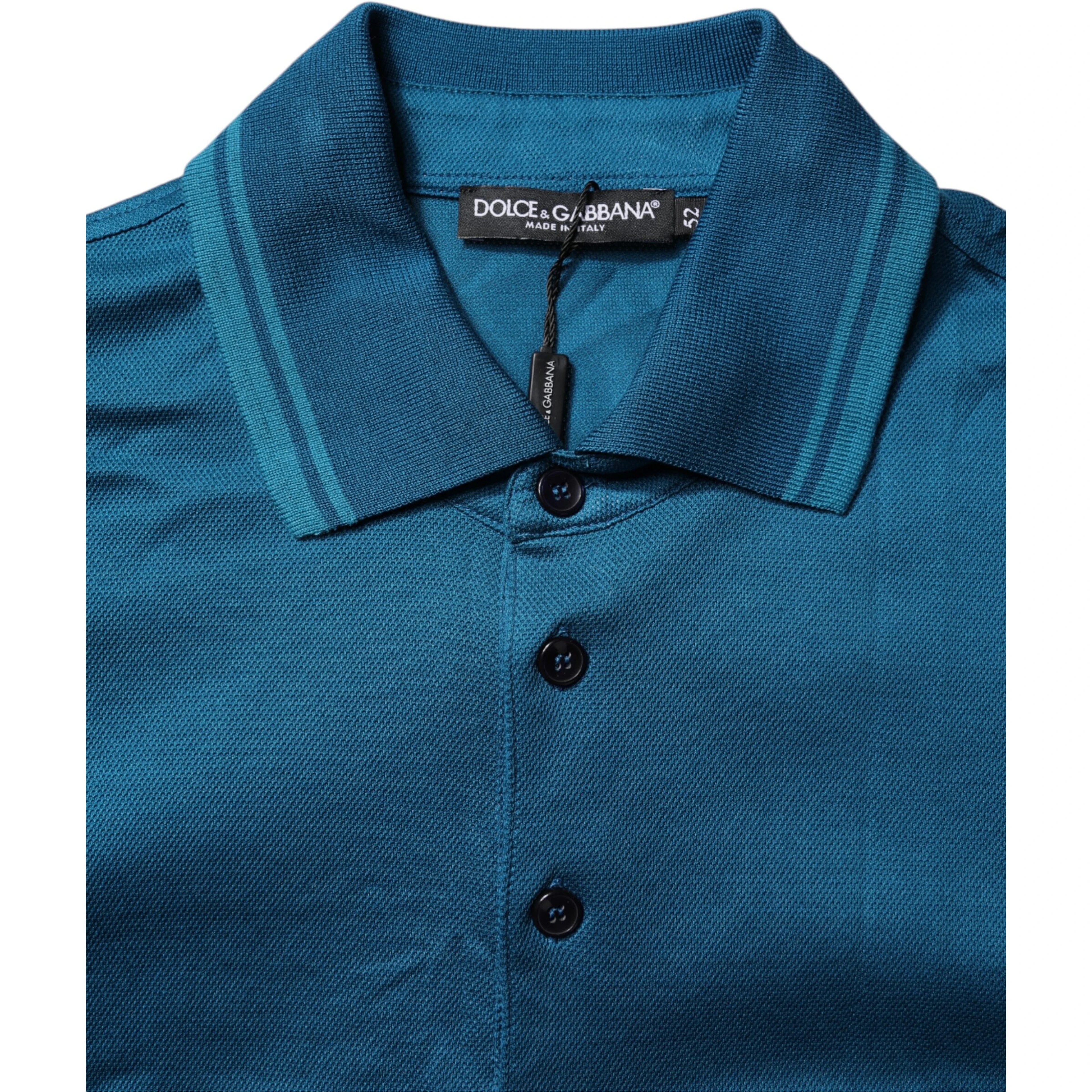 Blue Logo Cotton Men Polo Shirt T-shirt