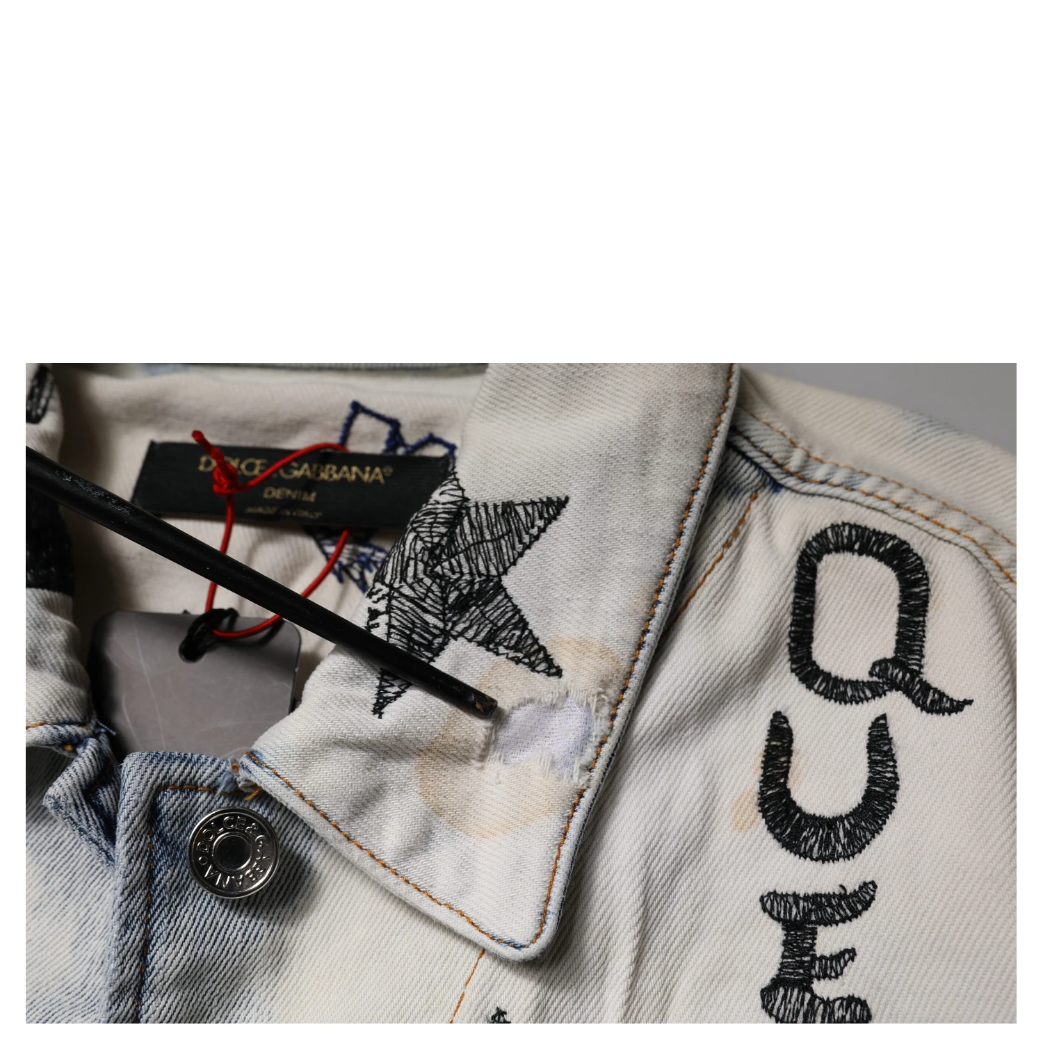 Light Blue Graffiti Button Down Denim Jacket