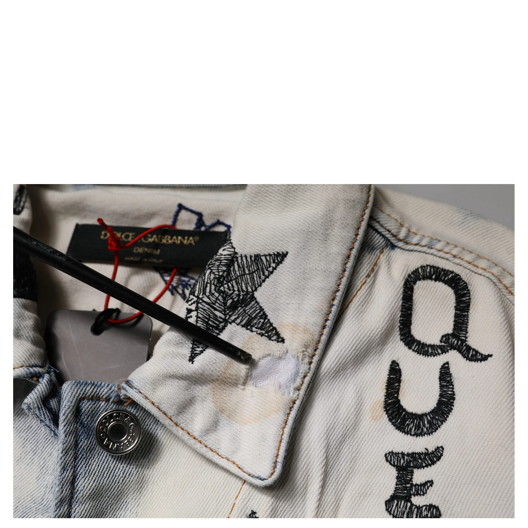 Light Blue Graffiti Button Down Denim Jacket