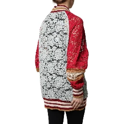 Multicolor Floral Lace Cardigan Sweater