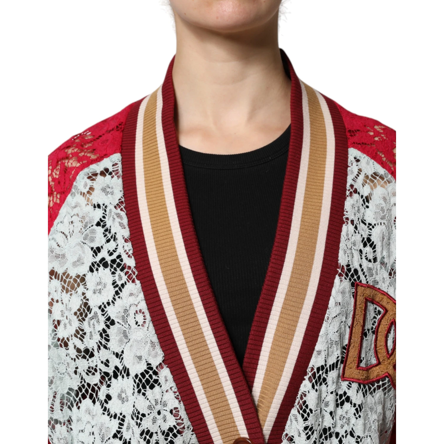 Multicolor Floral Lace Cardigan Sweater