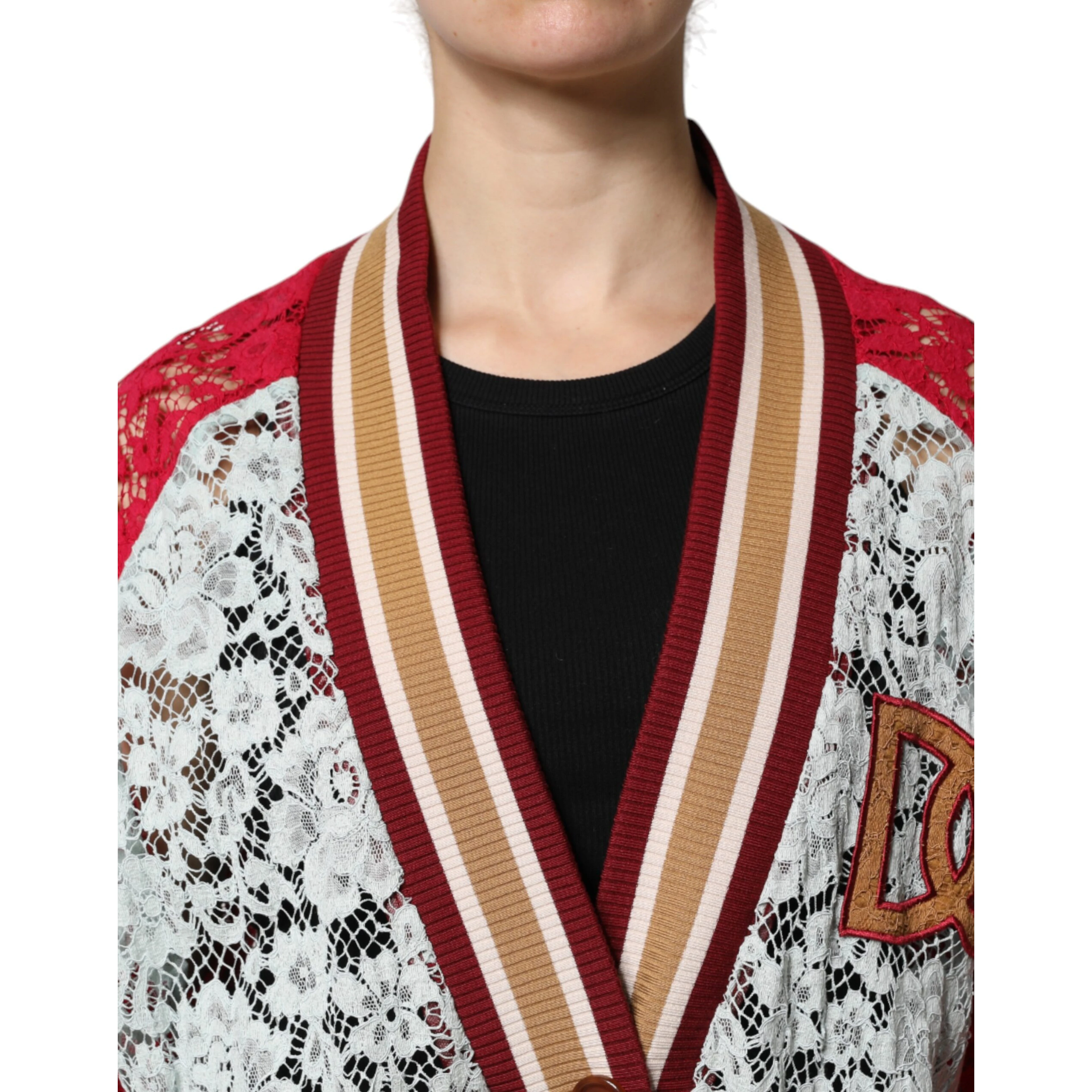 Multicolor Floral Lace Cardigan Sweater