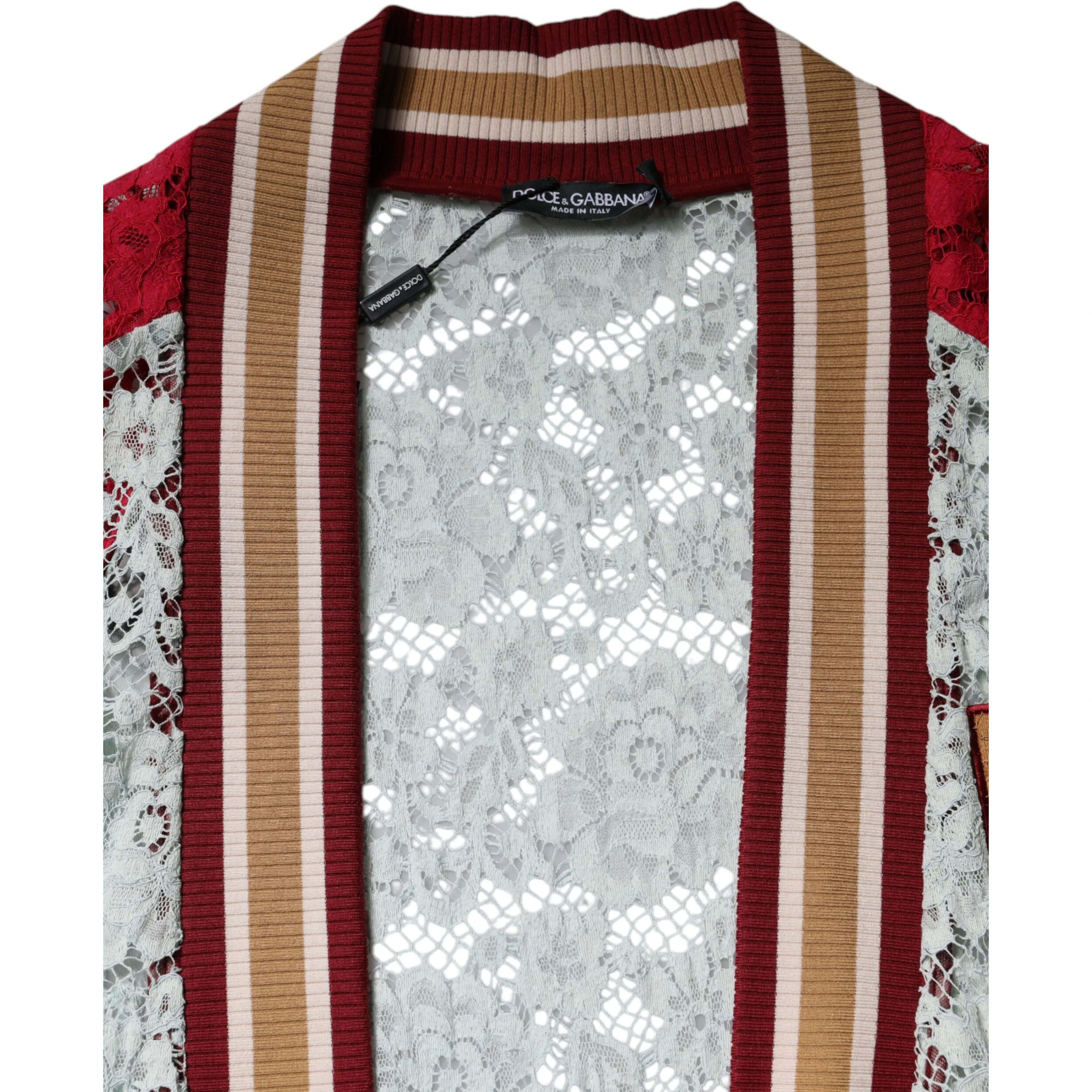 Multicolor Floral Lace Cardigan Sweater