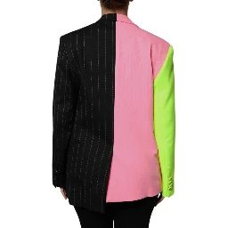 Multicolor Patchwork Embellished Coat Jacket