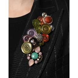 Multicolor Patchwork Embellished Coat Jacket