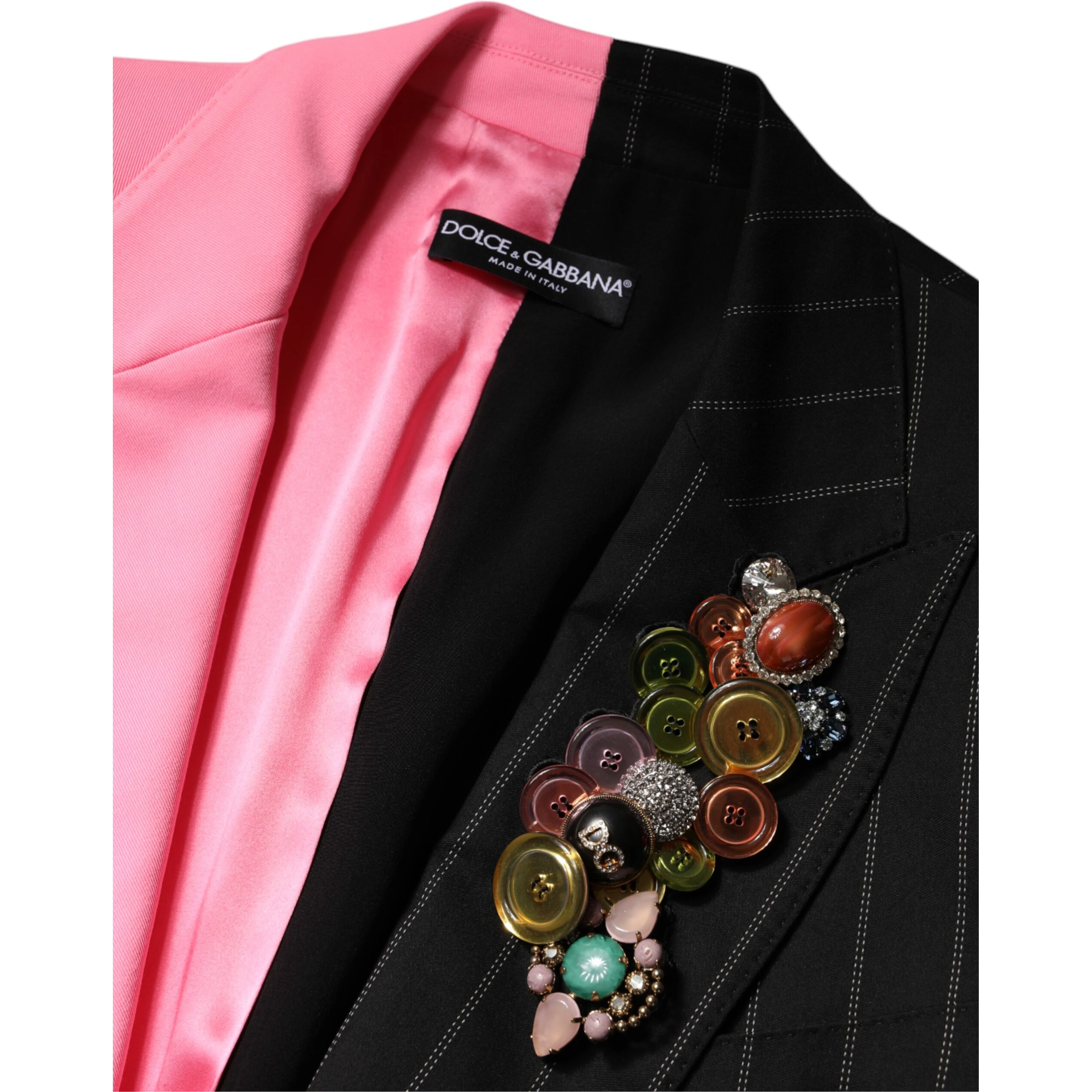 Multicolor Patchwork Embellished Coat Jacket
