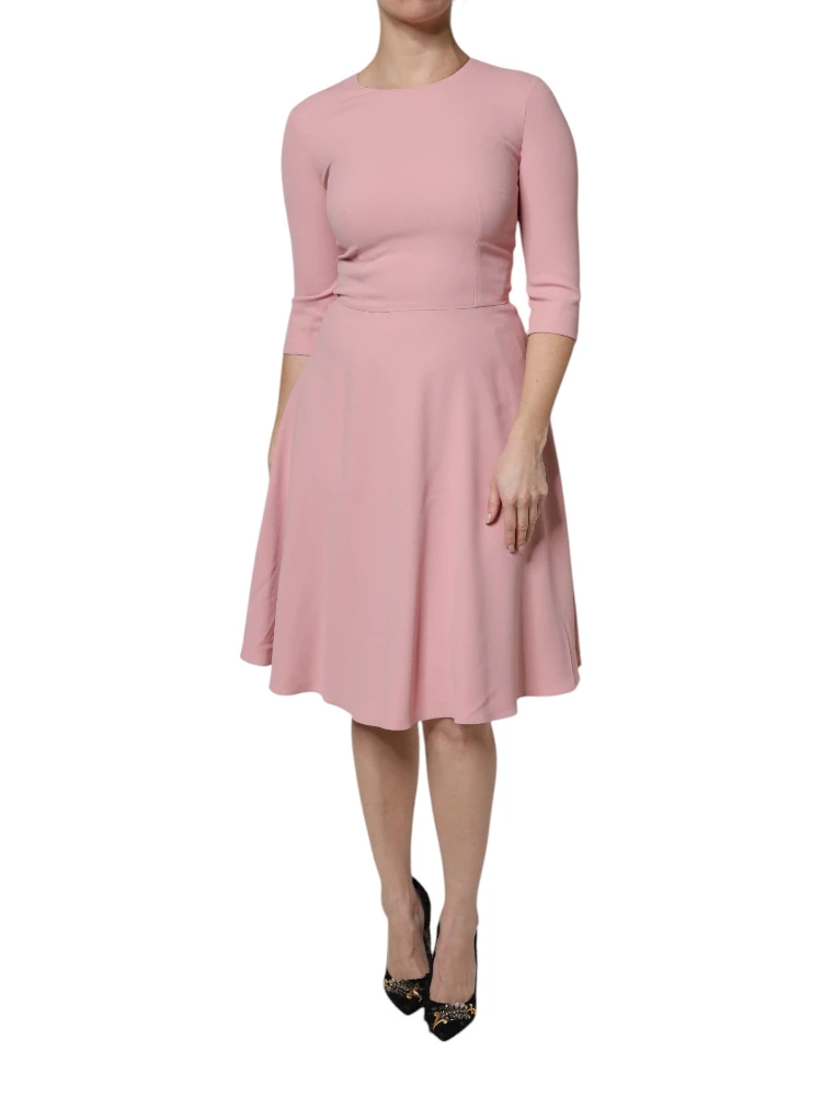 Pink A-line Flare Viscose 3/4 Sleeves Dress alternative