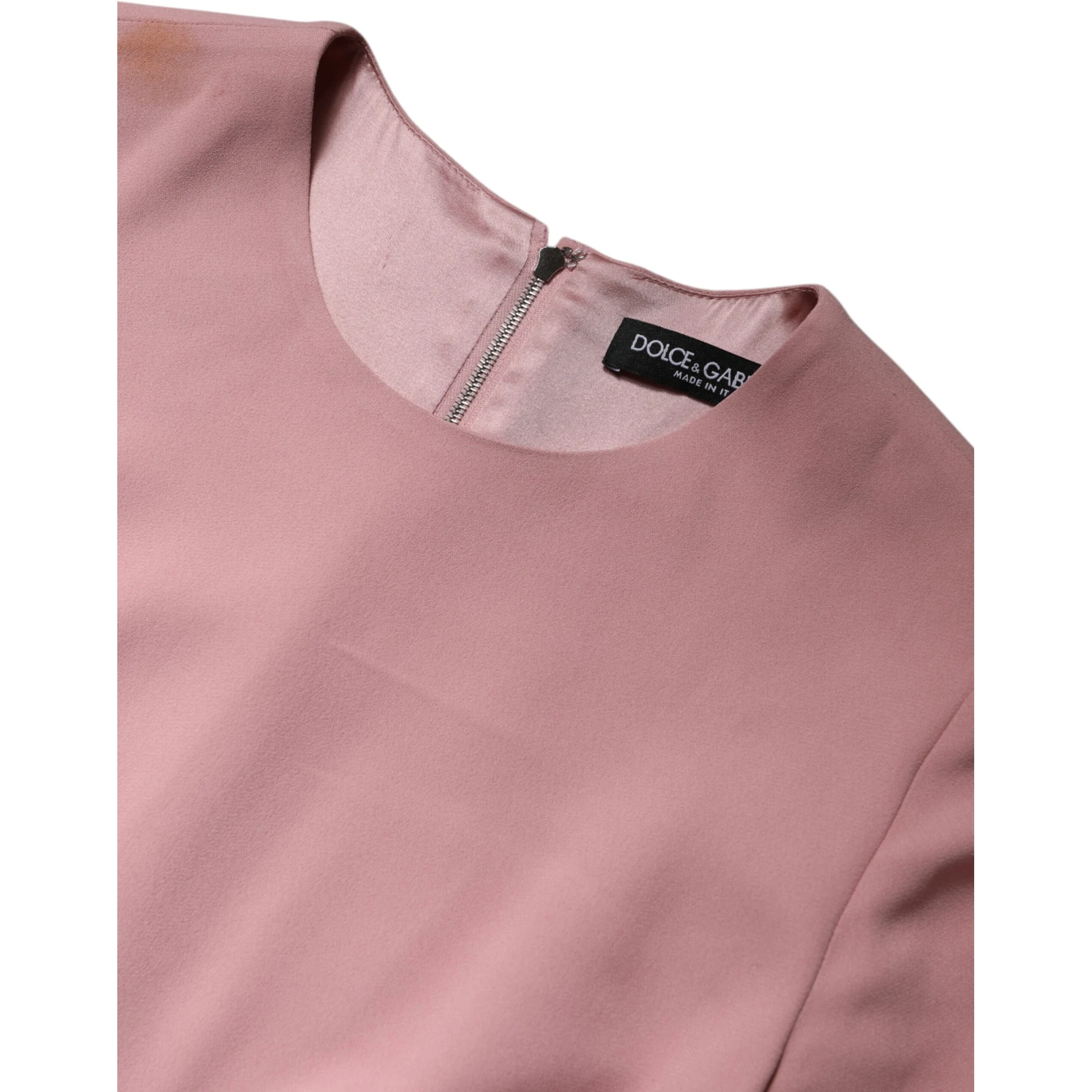 Pink A-line Flare Viscose 3/4 Sleeves Dress