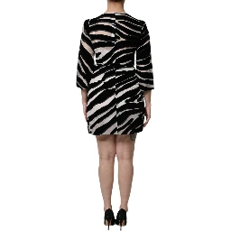 Black White Zebra A-line Sheath Mini Dress