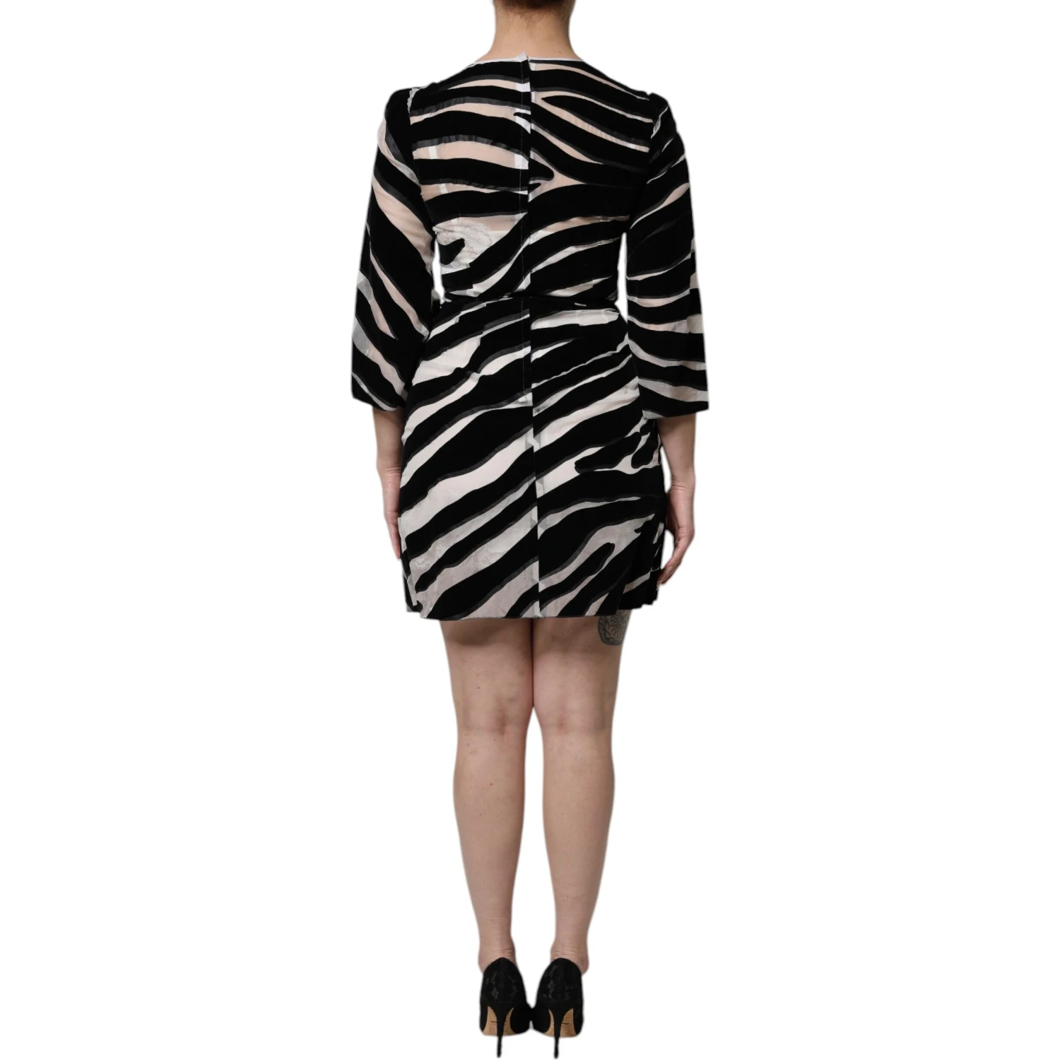 Black White Zebra A-line Sheath Mini Dress