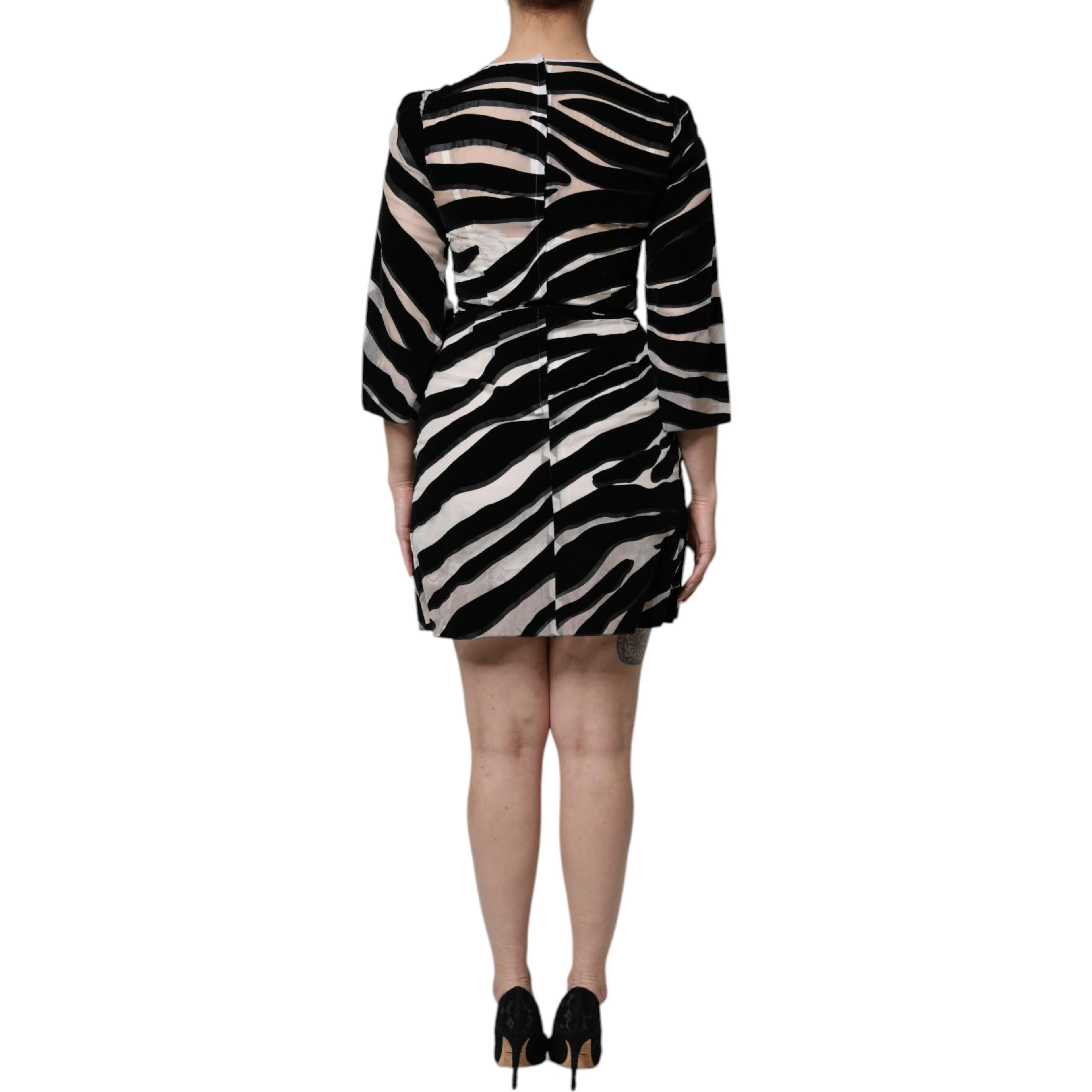 Black White Zebra A-line Sheath Mini Dress