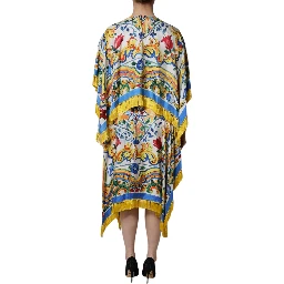 Multicolor Majolica Kaftan Short Sleeves Maxi Dress