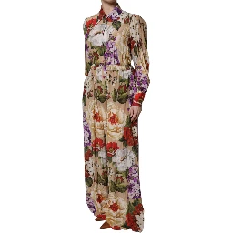 Multicolor Floral Wide Leg Jumpsuit Dress