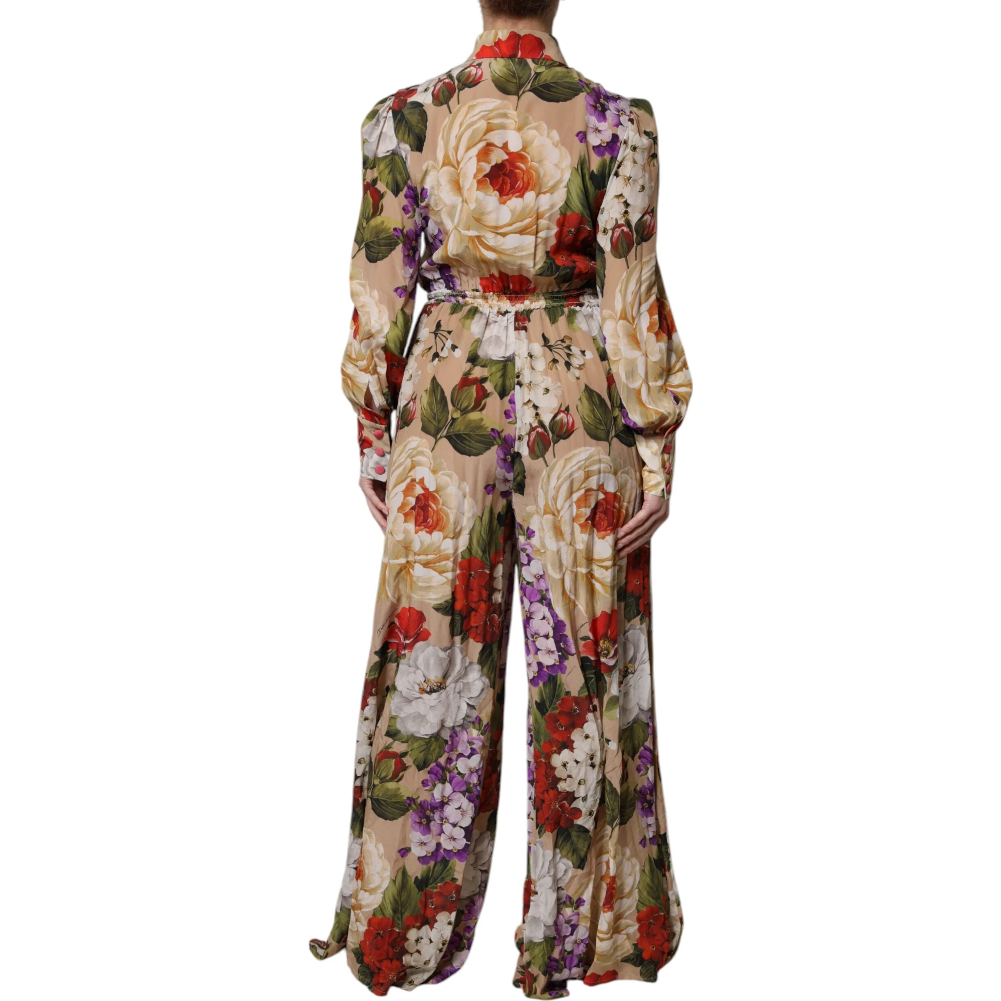 Multicolor Floral Wide Leg Jumpsuit Dress