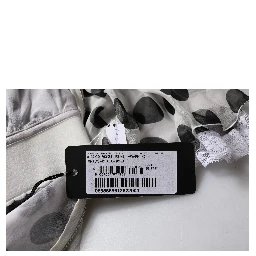 White Polka Dotted Silk Blend A-line Dress