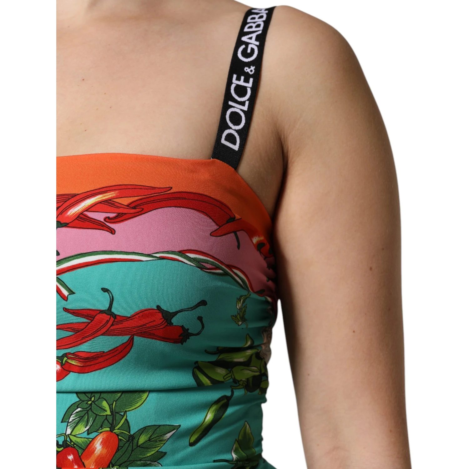 Multicolor Printed Silk Sleeveless Midi Dress
