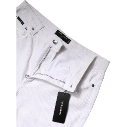 White Cotton Mid Waist Skinny Denim Jeans