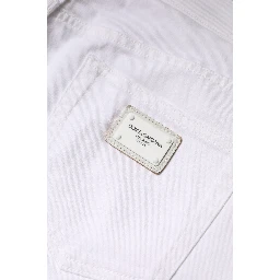 White Cotton Mid Waist Skinny Denim Jeans