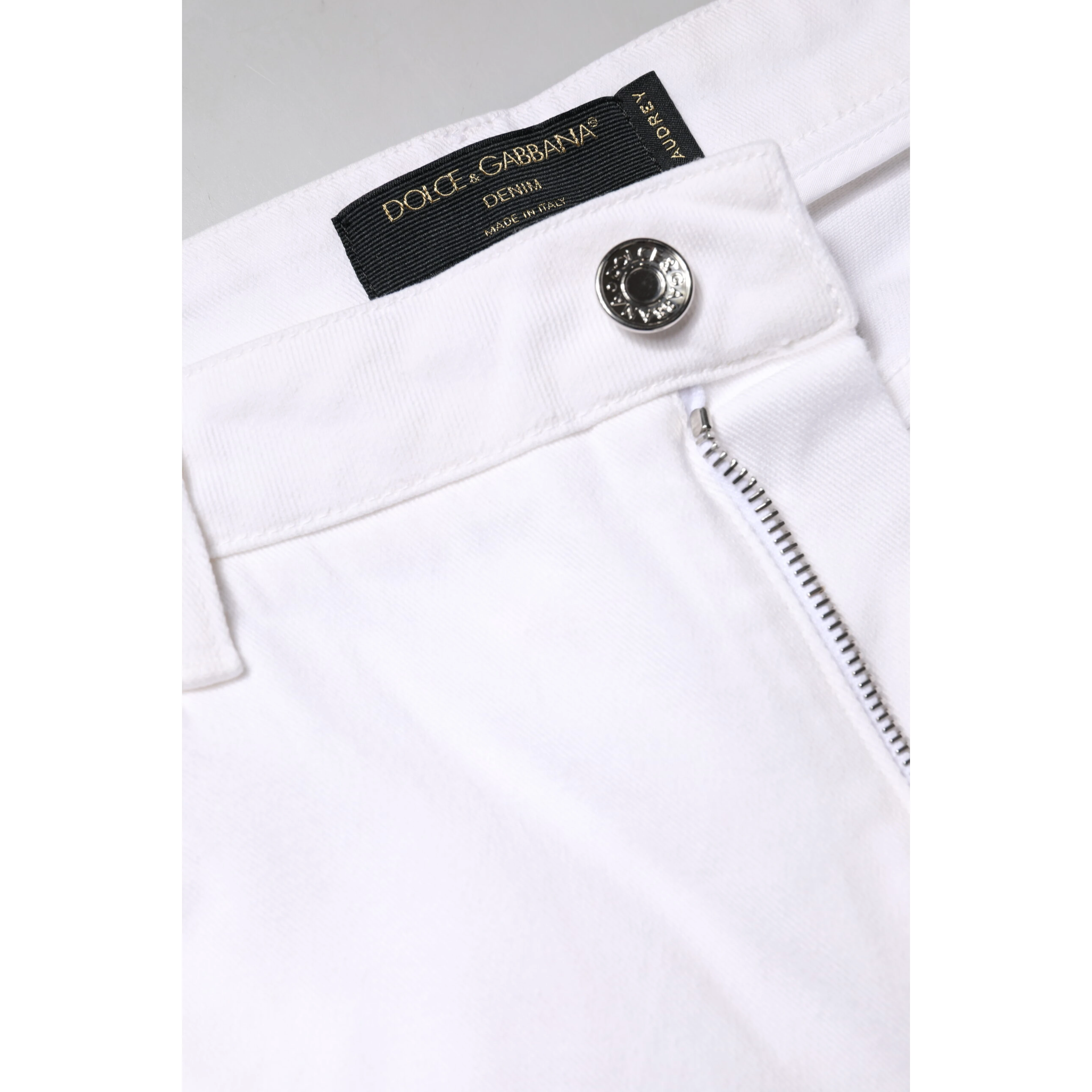 White Cotton Mid Waist Skinny Denim Jeans