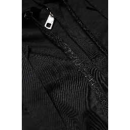 Black Cotton High Waist Cargo Pants