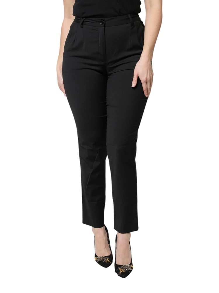 Black Polyester High Waist Slim Pants alternative