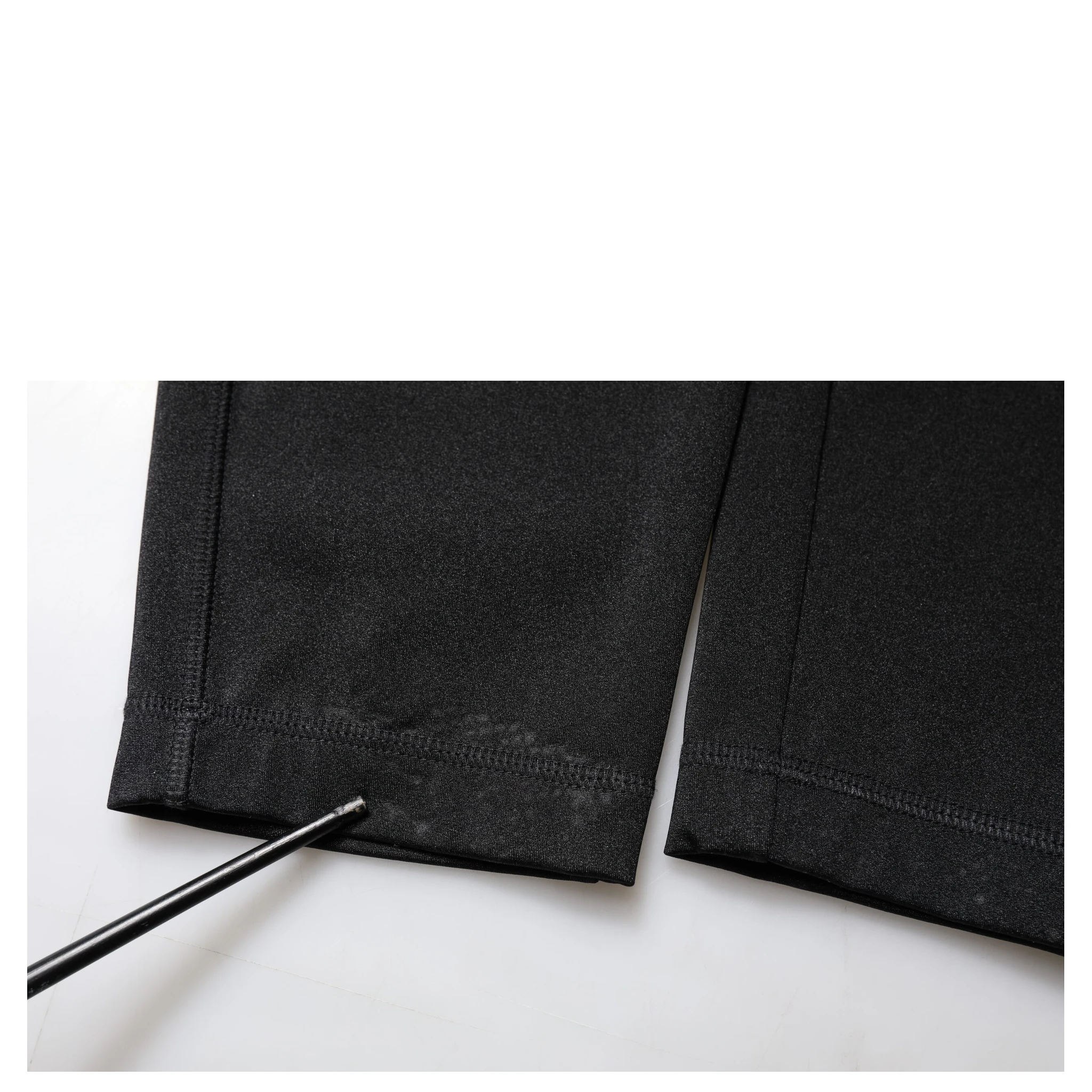 Black Nylon High Waist Slim Fit Pants