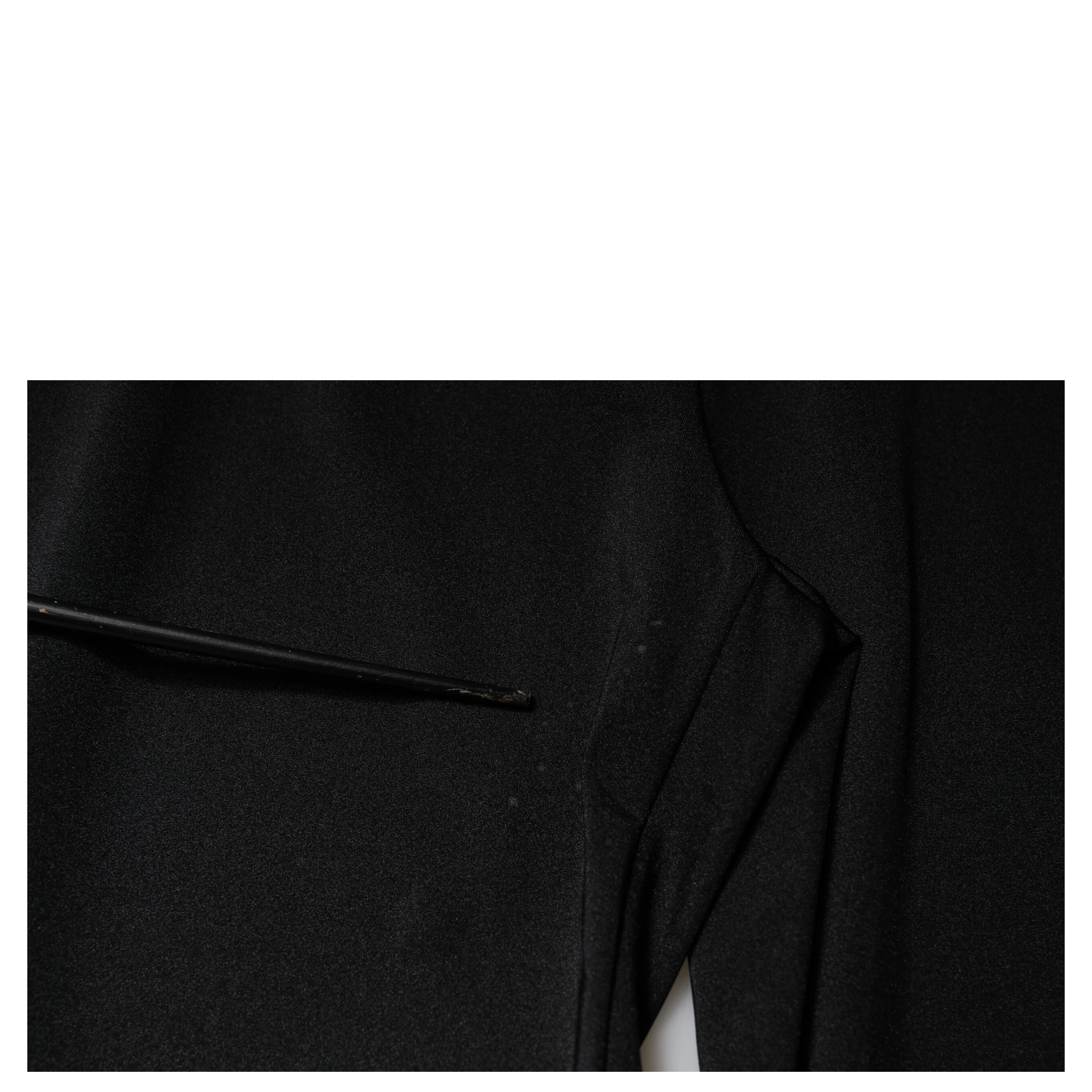Black Nylon High Waist Slim Fit Pants