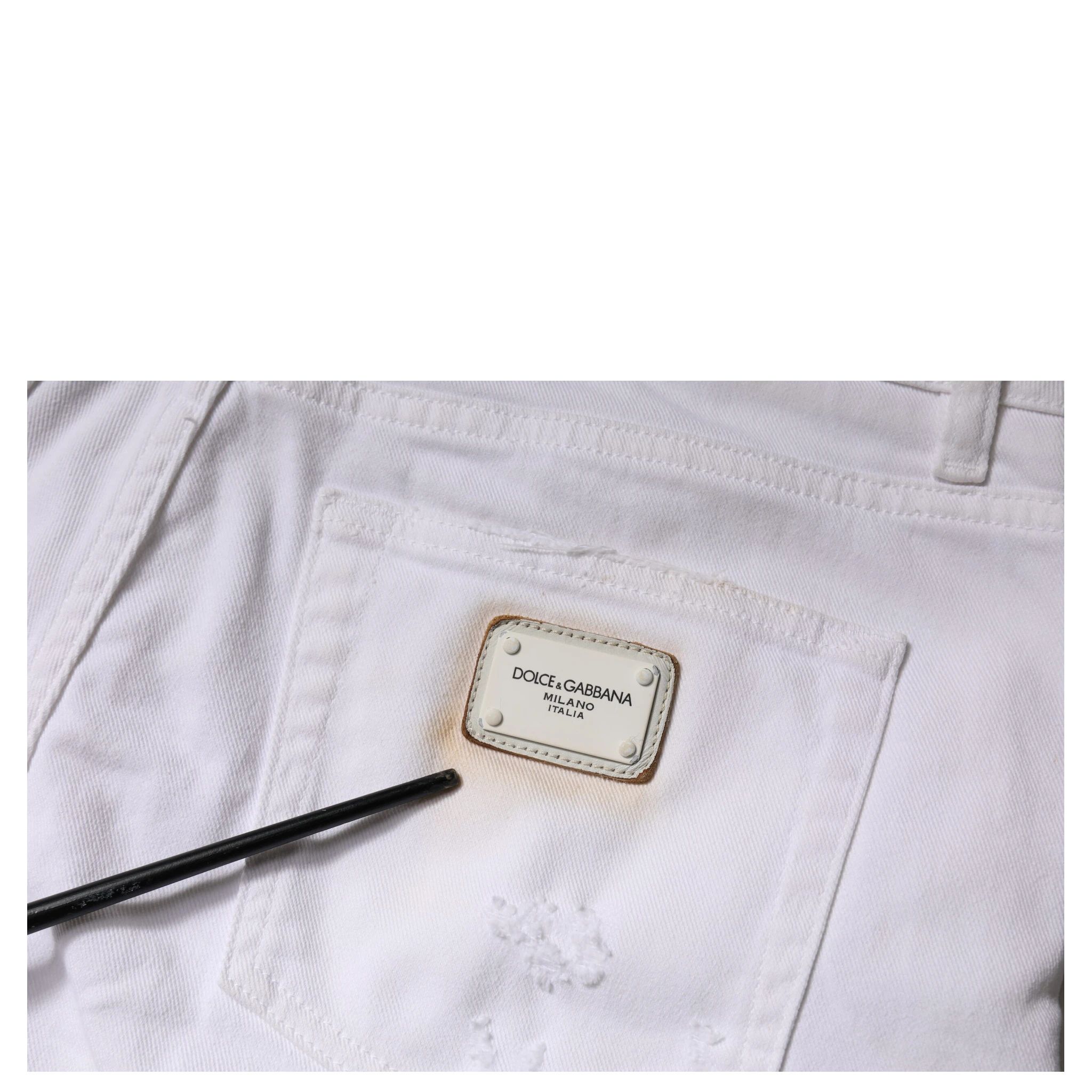 White Cotton High Waist Skinny Denim Jeans