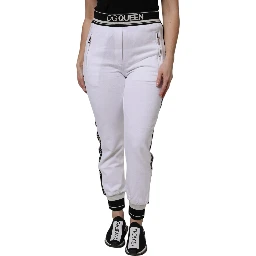 White Cotton Stretch Jogger Sweatpants Pants