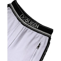 White Cotton Stretch Jogger Sweatpants Pants