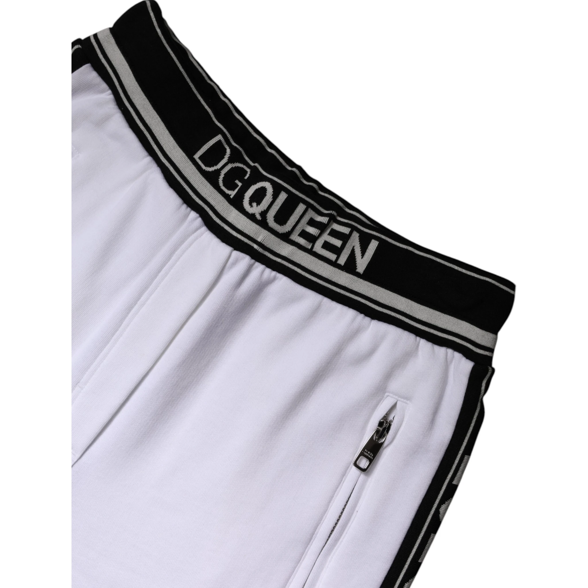 White Cotton Stretch Jogger Sweatpants Pants