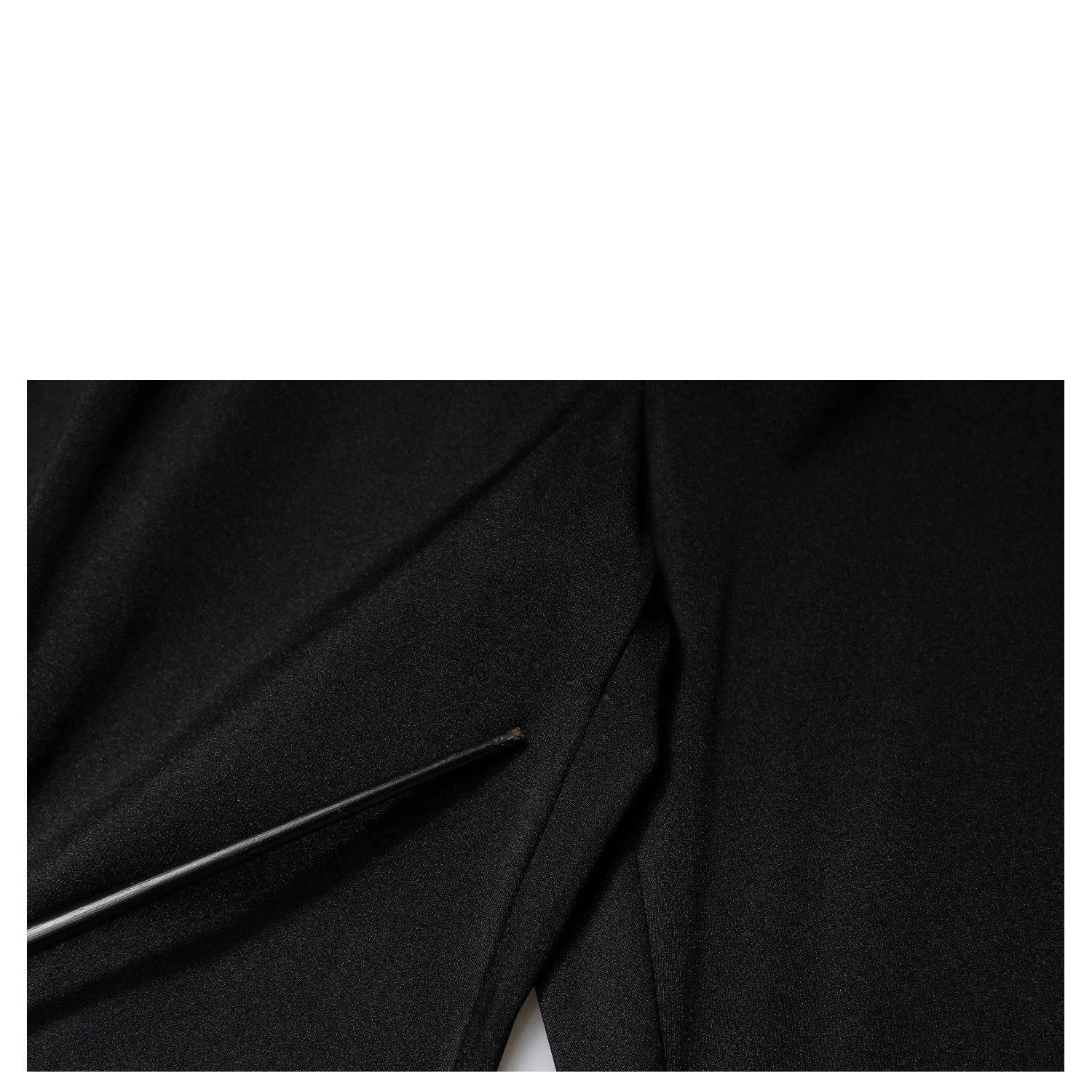 Black Nylon High Waist Slim Fit Pants