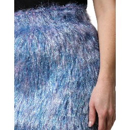 Multicolor Plush Fabric High Waist Mini Skirt