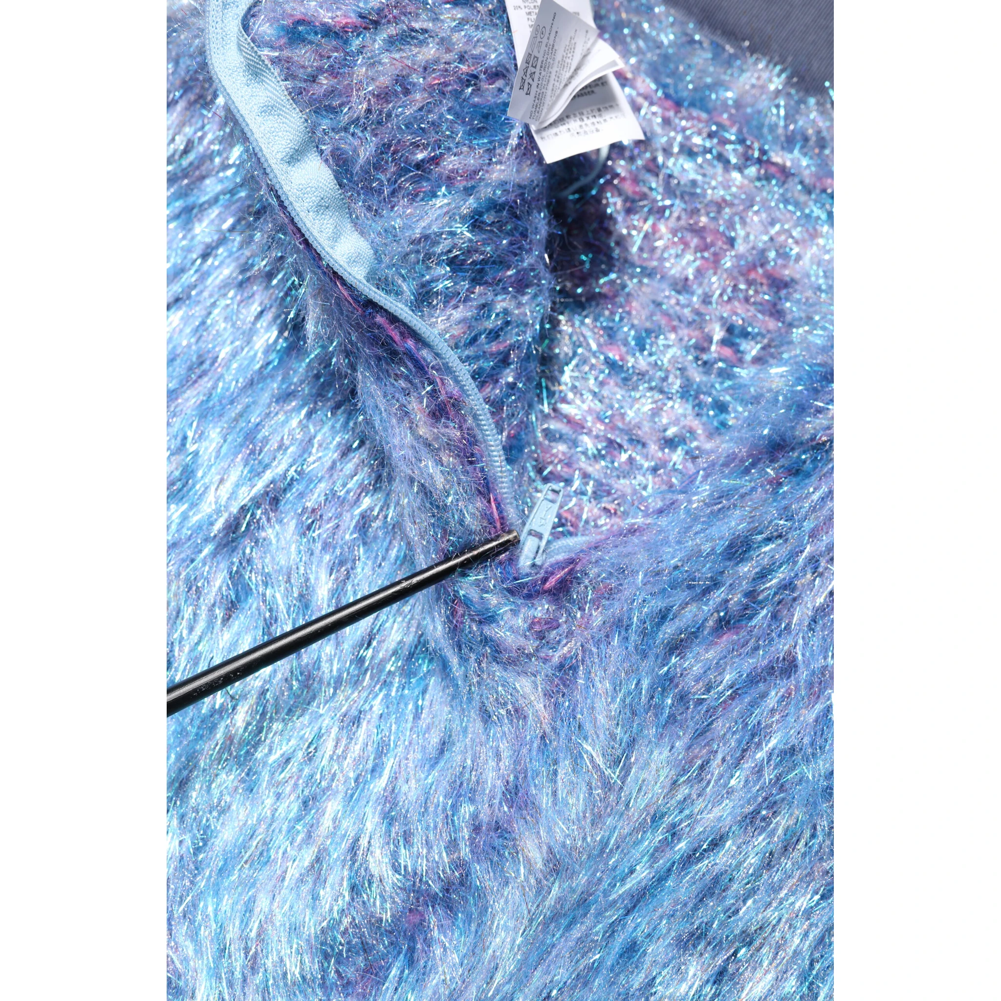 Multicolor Plush Fabric High Waist Mini Skirt