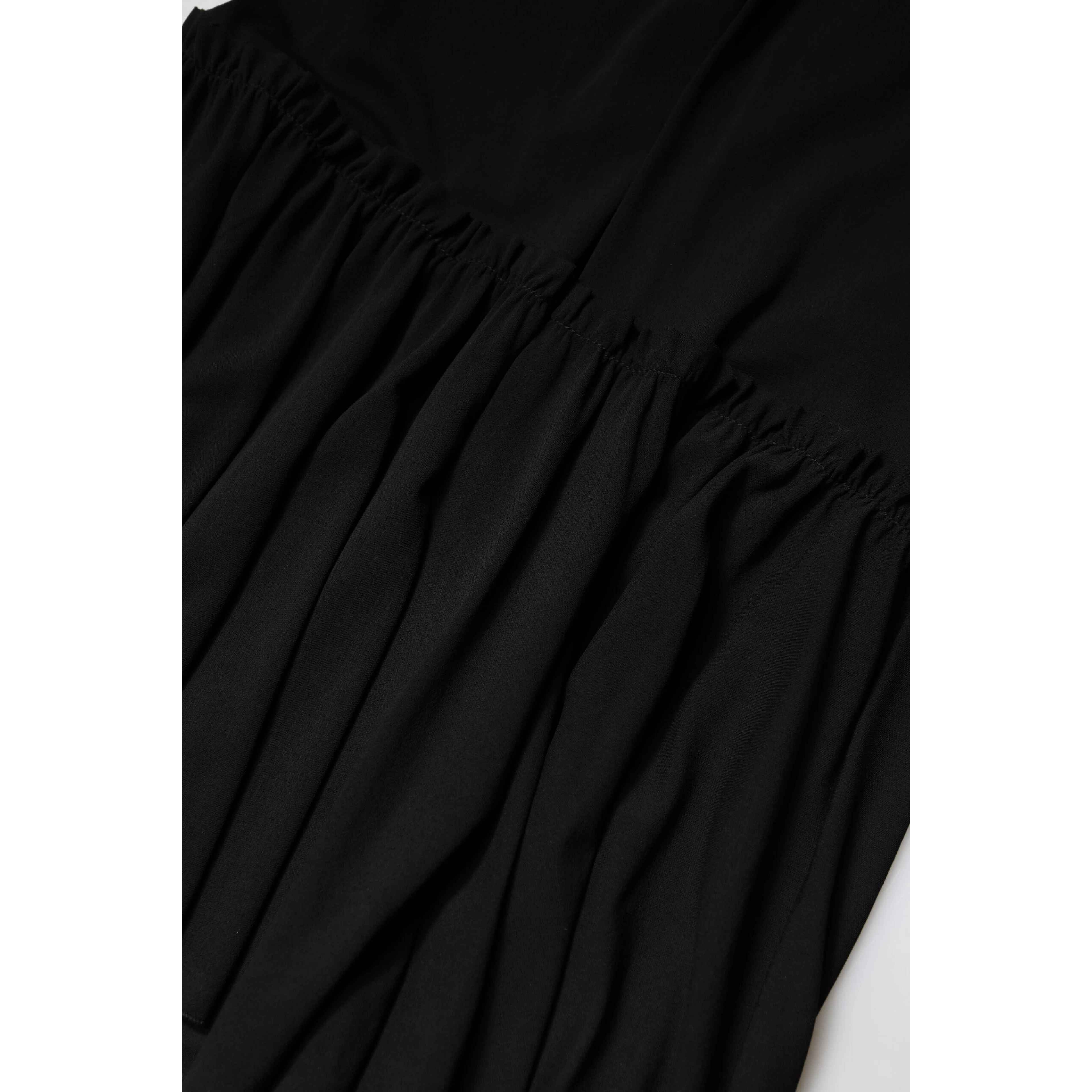 Black Mermaid Cut High Waist Midi Skirt