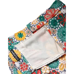 Multicolor Floral Lace High Waist Mini Skirt