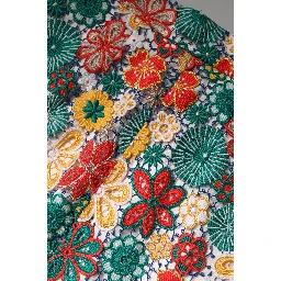 Multicolor Floral Lace High Waist Mini Skirt