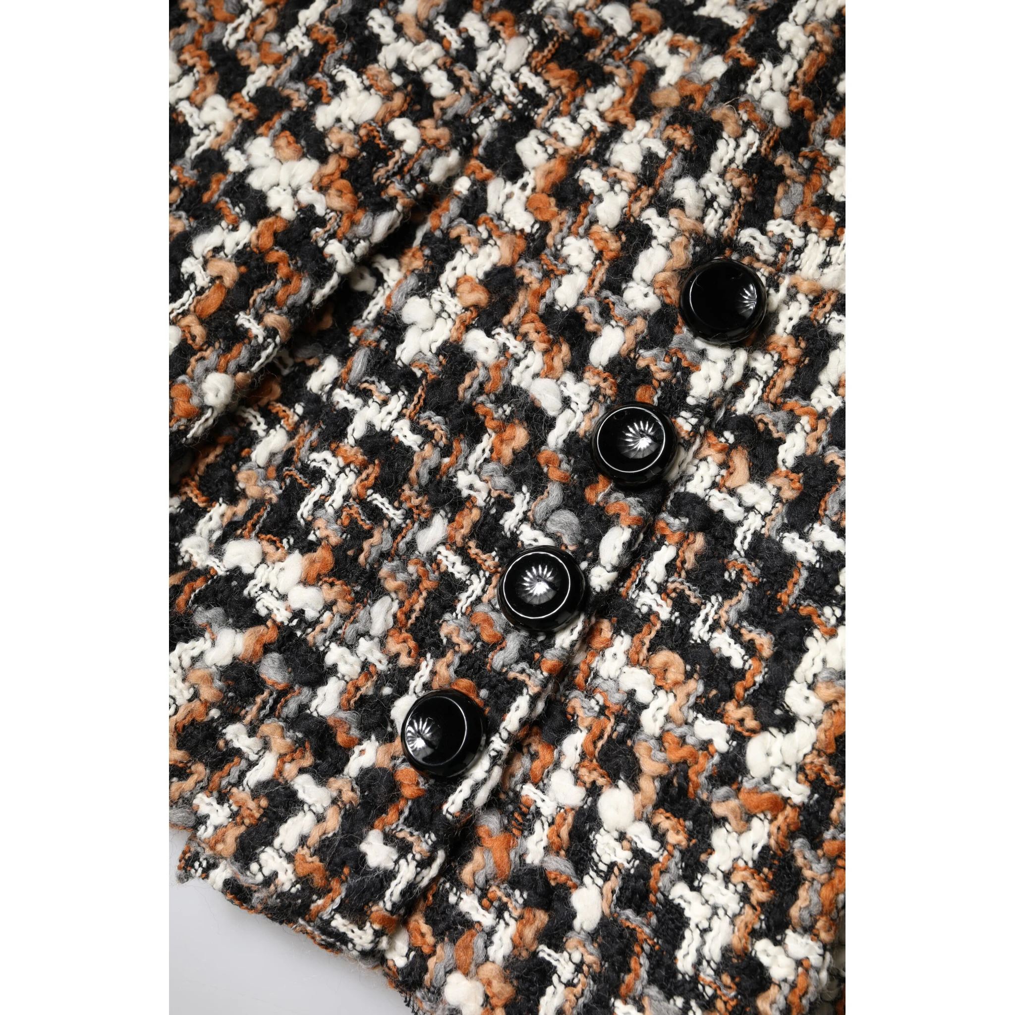 Multicolor High Waist Tartan Tweed Mini Skirt