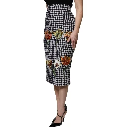 Multicolor Floral Print High Waist Pencil Cut Skirt