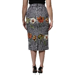 Multicolor Floral Print High Waist Pencil Cut Skirt
