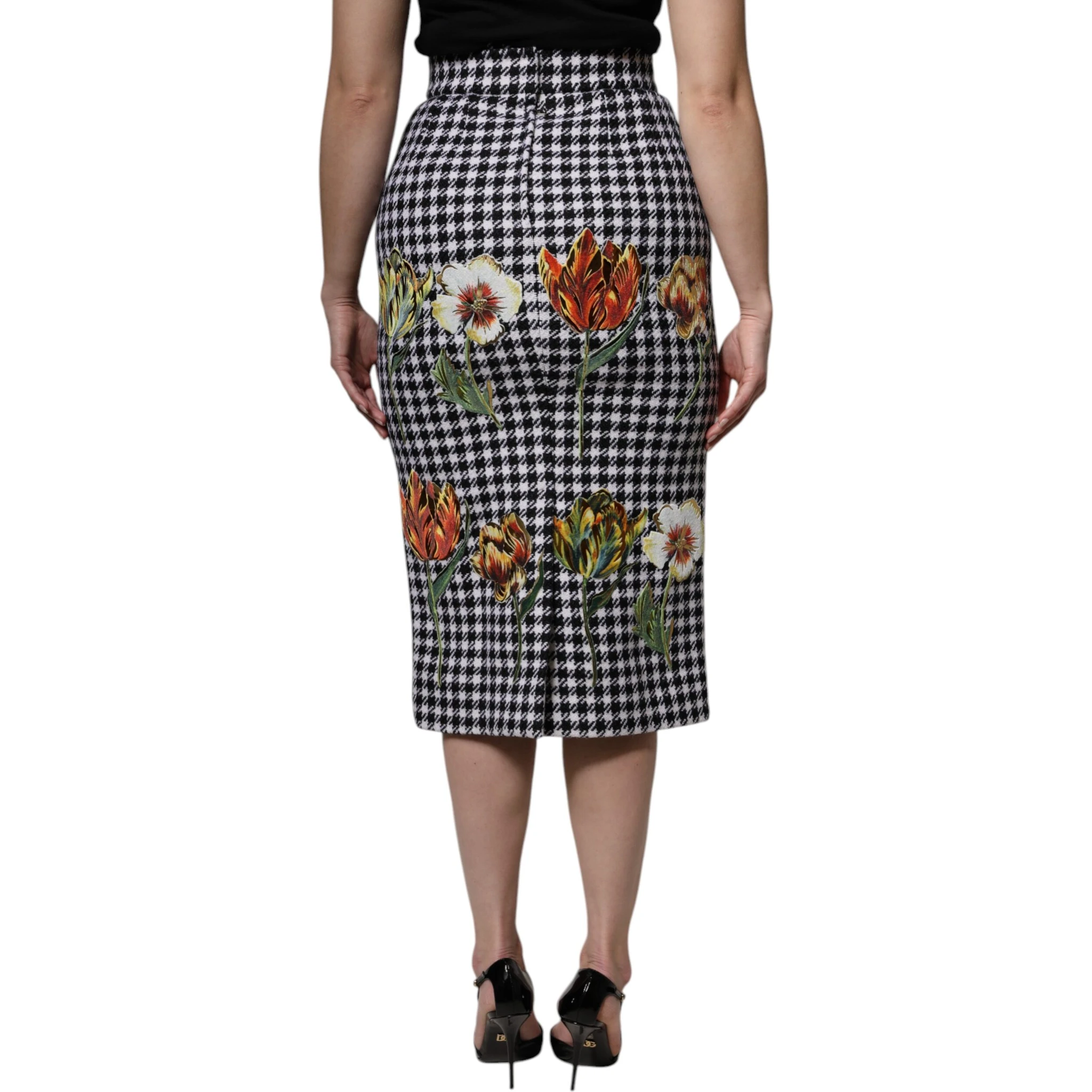 Multicolor Floral Print High Waist Pencil Cut Skirt