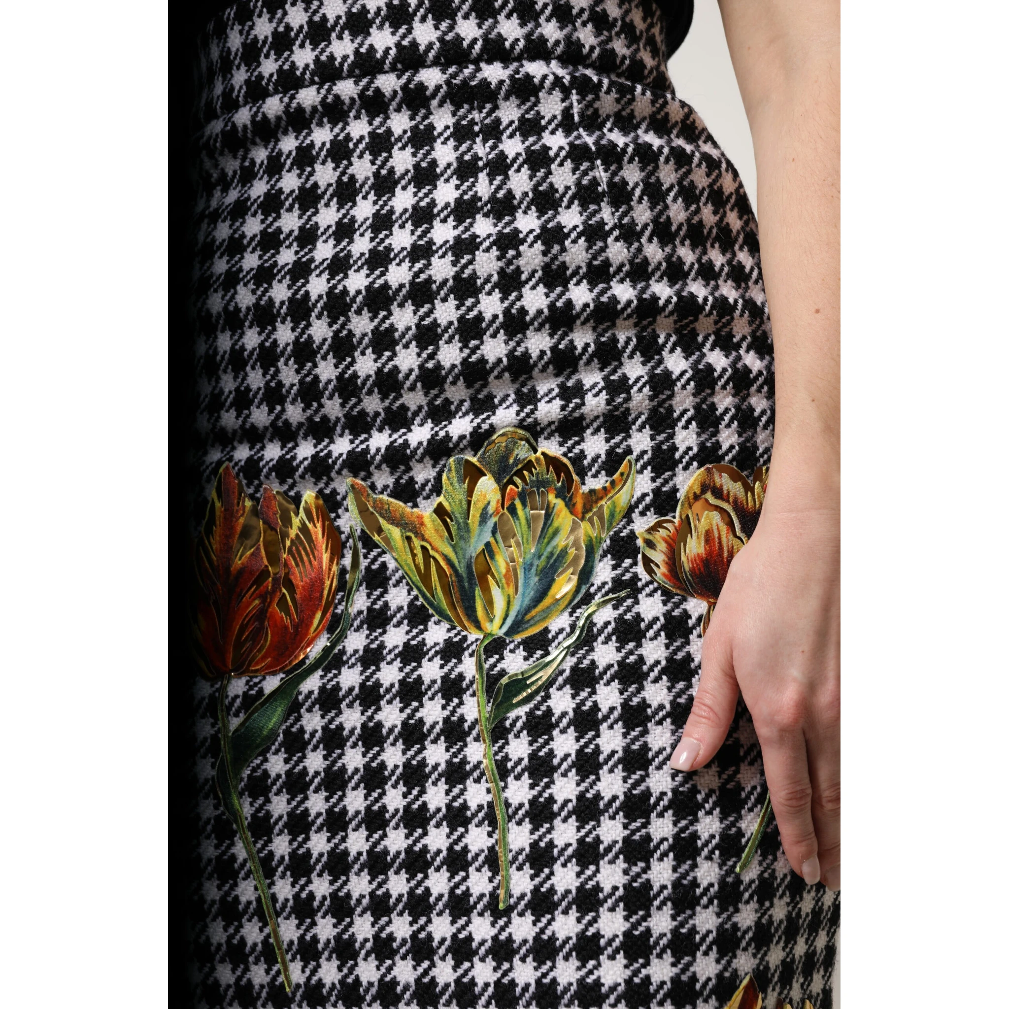 Multicolor Floral Print High Waist Pencil Cut Skirt