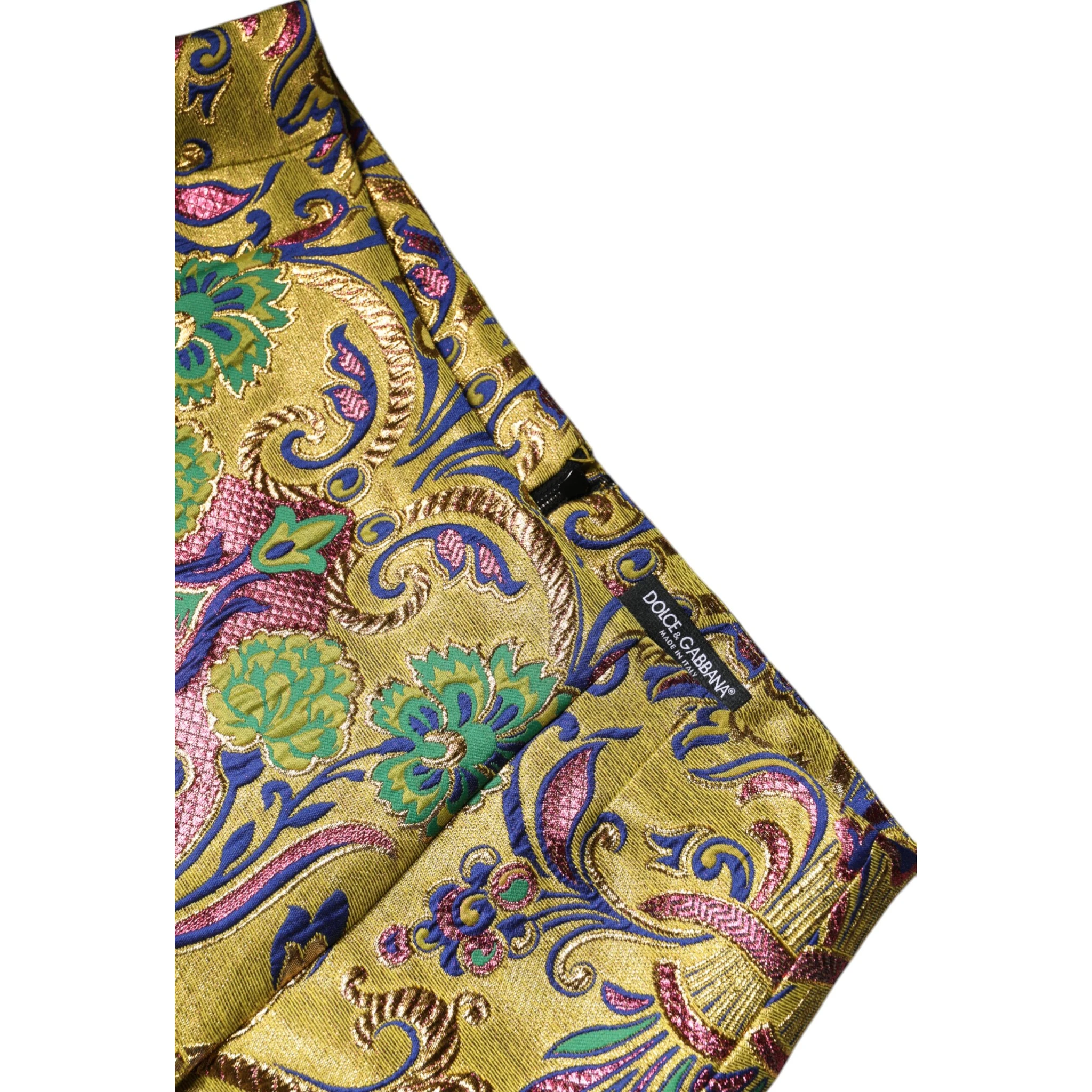 Multicolor Floral Jacquard Mid Waist Mini Skirt