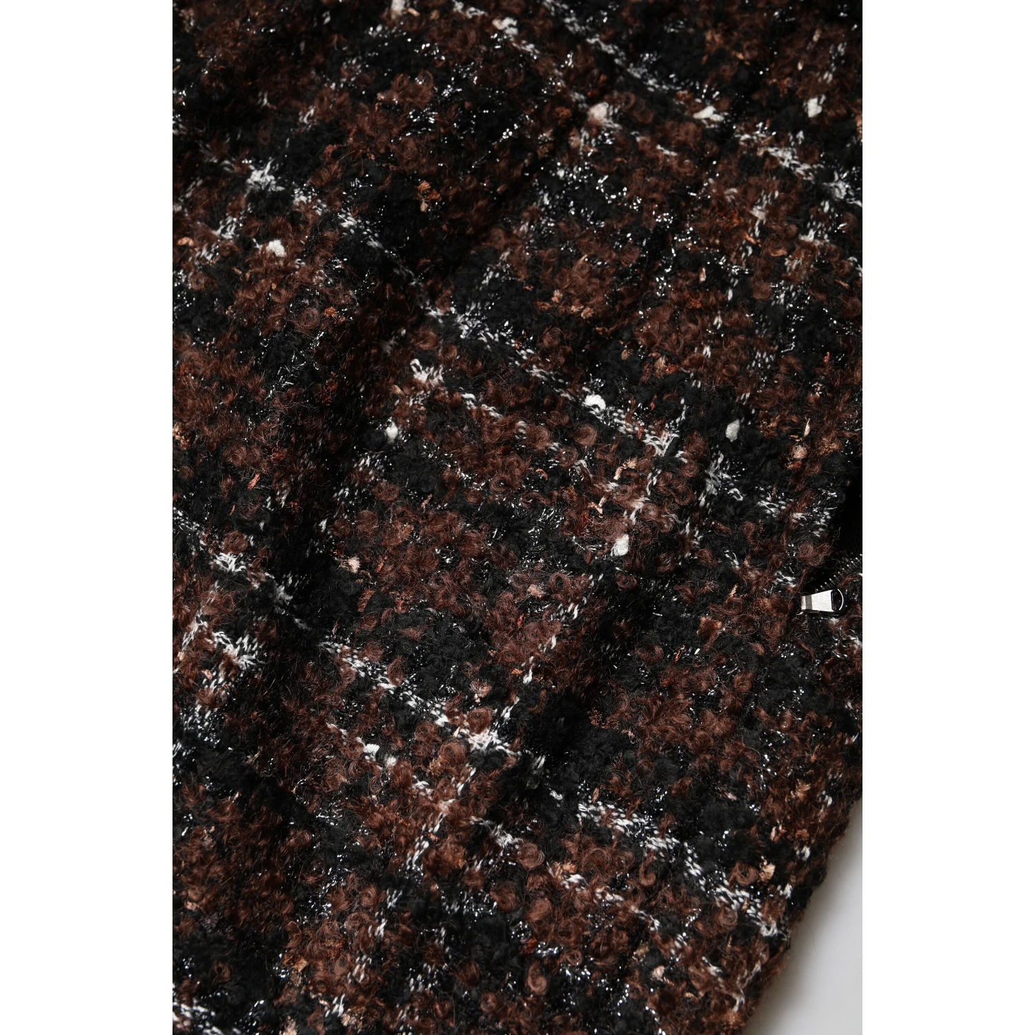 Multicolor High Waist Tartan Tweed Pencil Cut Skirt